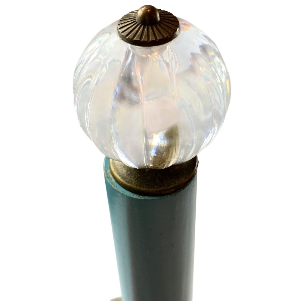 Pioneer Woman Floral Wooden Paper Towel Holder Teal Wood Base Acrylic Finial - Picture 10 of 11